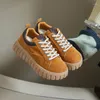 Casual Shoes Kobiety Sneakery modne z koronkową platformą wulkanizowane vintage dla oddychającego płaskiego zapatos mujer