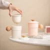 Copos de chá estilo creme cerâmica copo de água conjunto com capa tensão escritório doméstico teacup