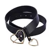 Riemen Leuke leren riem Metaal Hartvorm Gesp Kameel Wit Zwart Retro PU Tailleband Designer Rokken Broekriem voor dames Meisjes