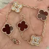 Clef 4 Folhas Cleef Van Clover Pulseira Clovers Pulseira Luxo Clover Designer Pérola 4 Folhas 18k Ouro Laser Marca Pulseira Charme Pulseiras Colar Brincos Weddi