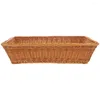 Kitchen Storage Tableware Basket Woven Fruit Food Tray Sundries Plate Home Weave Bread Plastic Rattan