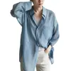 Women's Blouses Spring Women Rayon Turn-down Collar Shirts Long Sleeves Office Lady Loose Fit Versatile Simplicity Solid Casual Outwear