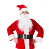 Berets Christmas Santa Hat Eyeglasses And Beard Set For Po Props Drop