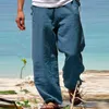 Pantaloni da uomo Abbigliamento in lino per uomo Pantaloni morbidi tascabili di qualità naturale contemporanea e confortevole