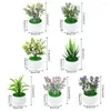 Fleurs décoratives 1pc mini plantes artificielles bonsaï petit pot d'arbre simulé faux table de bureau ornements en pot décor de jardin à la maison