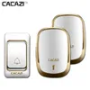 Doorbells CACAZI Intelligent Wireless Door Bell DC Battery Powered Waterproof Home Phone Bell 200M Remote Control Cordless Ring 36 Bell Sounds 4 RollsY240320