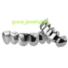 Hip Hop Grillz Gold Plated Set Plain 6 Teeth Top Bottom With Gold Rose Gold Silver And Black Grillz For Men Jewelry