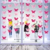 Décoration de fête 4pcs rose papillon suspendus guirlandes 3D papier banderoles filles anniversaire mariage bébé douche maison drapeau décor