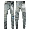 Men's Purple Brand Low Rise Skinny Men Jean White Quilted Destroy Vintage Stretch Cotton Jeans Denim Tears Ripped Jeans Straight Regular Jeans Washed Old Jeans