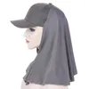 Roupas étnicas Chapéu Jersey Cachecol com Boné de Beisebol Bandana Mulheres Muçulmanas Instant Hijab Xaile Turban Bonnet Amira Head Wrap Chapéus Prontos para Usar