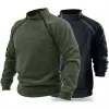 Heren Tactische Outdoor Jas Hoodie Jachtkleding Warme Fleece Ritsen Trui Winddicht Dikker Winter Mannelijke Thermische