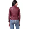 新しいカスタムデザイン高品質の女性レザージャケット卸売価格の女性レザージャケット