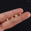 Stud Earrings Sun Snowflake Flower Earring Starfish Moon Cross Korean Heart Copper Women's Jewelry Luxury