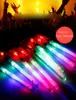 7 가지 색상 LED 조명 지팡이 글로우 스틱 깜박이는 콘서트 선반 파티 생일 선호도 큰 투명한 스트랩 로프 파티 용품 화려한 플래시 스틱
