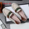 Designer Dress Shoes Women's Shoes 100% lederen metalen gesp Letter Flat Shoes Mules Princetown Men's Trapple Lazy Laafers Echte lederen zolen