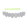 أعلى الأسنان السفلية مجموعة Zirconia Punk Teeth Jewelry Gold Bling Diamond Iced Out Out للرجال