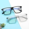 النظارات الشمسية المربعة المربعة القراءة نظارات TR90 Big Frame Prescription للبصر البعيد 0 0.5 0.75 1.0 2.0 إلى 6.0