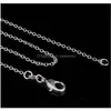 Kedjor 100st 925 Sterling Sier 1mm Rolo Chain Necklace For Women Men smycken 40cm 45cm 50 cm 55 cm 60cm lång fit hänge 5 storlekar dropp DHFE1