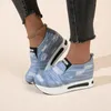 Casual schoenen vrouw 2024 sport denim mode dames enkele schoen Jean voor dames instappers platform sneakers