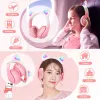 Headphones Cute Cat Headphones Bluetooth Girls Kids Glowing Wireless Earphones with builtin Mic, Headphones for Children Student Kids Gift