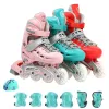 Shoes Kids Skates Shoes Adjustable Beginner Girls Boy Inline Roller Skating Sneaker Blade ABEC5 Aluminum Size Tail Brake 4 Wheel Gift