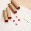 Storage Bottles 4 Pcs Wooden Seal Scrapbook Stamp Journal Stamps For Kids Flower Seals Diary Tool