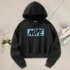 Kvinnors hoodies Kvinnor Crop Top Hoodie Sweatshirt Pullover Topps Classic Casual Fall Clothing Clothing for Pending Street Work Daily Wear