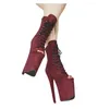 Sapatos de dança laijianjinxia 20cm/8 polegadas camurça superior sexy exótica plataforma de salto alto festa botas femininas pólo HSF20-002