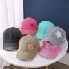 Retro Star Washed Denim Hole Baseball Cap Y2K Sun Hat For Women Men Cotton Ponytail Caps Fashion Hip Hop Hats Gorros 240301