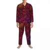 Vêtements de nuit pour hommes Rainbow Sugar Skull Automne Abstract Print Esthétique Oversize Pyjama Set Hommes Manches longues Soft Room Design Home Suit