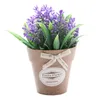 Dekorative Blumen Künstlicher Mini-Lavendel mit Topf Simulierte Topfpflanzen Gefälschte Landschaftsornamente Kleine Heimdekoration