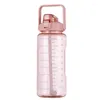 Water Bottles Flip Top With Straw Motivational Hydration Trackers Jugs Leak-Proof Reusable Sport Handle