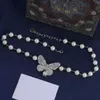 Vintage Pearl Butterfly Necklace Instagram Style Fashion Little Red Book Internet Red Collar Chain Exquisite Metal Fashionable Necklace