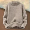 Męskie swetry mężczyźni Pół turtleck Sweater Velvet Winter Knitwear Collection Solid Kolor na swobodny