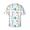 Camicie casual da uomo Camicia da viaggio per vacanza al mare Passaporto Vacanza Valigia Uomo hawaiano Camicette vintage Manica corta Abbigliamento streetwear