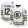 Boston''Bruins''Hommes Femmes Jeunes David Pastrnak Brad Marchand Jeremy Swayman Linus Ullmark Charlie Coyle Breakaway 100e Anniversaire Maillot de Hockey Blanc