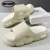 Terlik 2023 Yeni Platform Yumuşak Eva Erkekler Moda Flip Flops Unisex House Ayakkabıları Banyo kaymaz slaytlar kapalı açık sandalet H240325