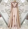 Eleganckie islam muzułmańskie sukienki wieczorowe długie rękawy Wysoka szyja Line Lace Applique Sukienka Promowa Plus Arabska Kaftan Suknie imprezowe SA6931999