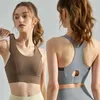 New Colored Slim Shoulder Sling Yoga Bra Skincare Nude Fitness Tank Top with High Elasticity and Shockproof GatheringSports underwear