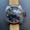 Panerai Montres automatiques Montre à mouvement suisse en acier inoxydable Pvd Boîtier noir Bracelet en cuir multifonction Luminous8u9p WN-TAC1