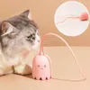 Brinquedos interativos para gatos USB elétrico inteligente rolando bola brinquedo gatos pet silicone automático girar mouse cauda gatinho teaser stick 240315