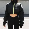 Women's Jackets 2024 Harajuku Jacket Women Gothic Black Long Sleeve Zipper Basic Bomber Coat Streetwear Casual Female Cropped Outerwear