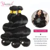 Sluiting Younsolo Menselijk haarbundels met frontale bodywave-bundels met vetersluiting Peruaans menselijk haar Body Weave-haar met sluiting