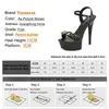 Dress Shoes Chic Metal Chain Design Women Sandal 15CM Fashion Platform Wedding Party Stilettos One Word Band Lady Nightclub Pole Dance H240321