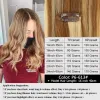 Extensions P6613 Balayage Brown Blonde Clip in Hair Extensions Real Human Hair Straight Full Head 7/8pcs Clip på hårförlängningar