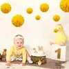 Décoration de fête 1pcs Set 7,8 pouces papier jaune pour les boules de fleurs d'anniversaire décorations de fleurs Pom