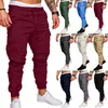 Calças masculinas casuais clássicas simples cor sólida lavadas cortadas verão moda all-match skinny cintura elástica