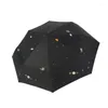 Parapluies Creative Star Universe Serie Parapluie Pliant Pluvieux Stellar Planète UV Anti-Pluie Parasol Femme Clephan