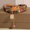 Strand Unique Bead Accessory Bracelet Elegant Vintage Faux Pearl Tourmaline For Women Colorful Elastic Luxury Jewelry