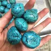 Decoratieve beeldjes gepolijst kristal edelsteen kwarts helende stenen ovaalvormige blauwe turkoois getrommelde kristallen voor decor